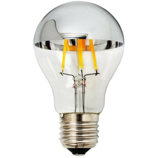 Optonica E27 LED izzó 4W 2700 Kelvin-40W-ot kiváltó-ezüst foncsorozott króm-átlátszó filament LED izzó (1879) E27