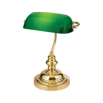 Orion Bankerslamp sárgaréz-zöld asztali lámpa (ORI-LA 4-587/1_GRE) E27 1 izzós IP20