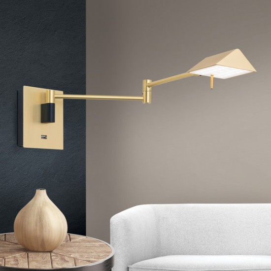 Orion Boston fekete-sárgaréz LED falikar (ORI-WA 2-1470) LED 1 izzós IP20