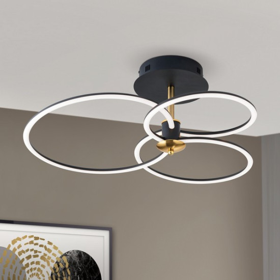 Orion Charlotte fekete-arany LED mennyezeti lámpa (ORI-DL 7-695) LED 1 izzós IP20