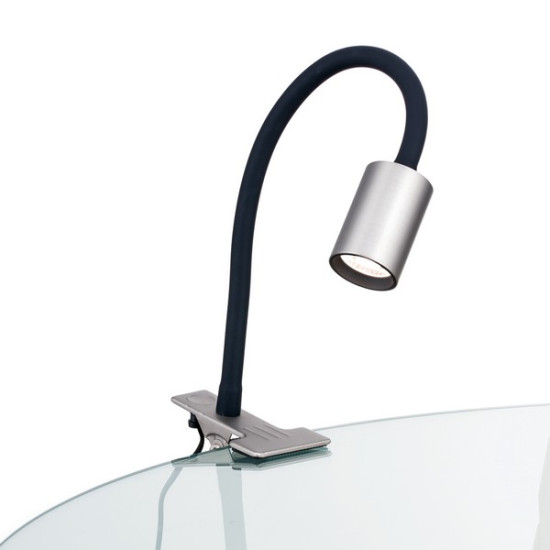 Orion Kurt szatén króm-fekete LED csiptetős lámpa (ORI-Str 10-489_S_CHR) LED 1 izzós IP20