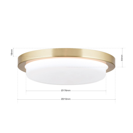 Orion Lerox csiszolt sárgaréz-opál LED mennyezeti lámpa (ORI-DL 7-668/20_B_BR) LED 1 izzós IP20