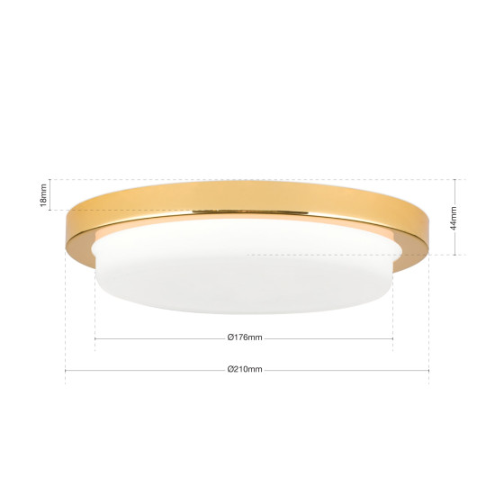 Orion Lerox arany-opál LED mennyezeti lámpa (ORI-DL 7-668/20_GO) LED 1 izzós IP20