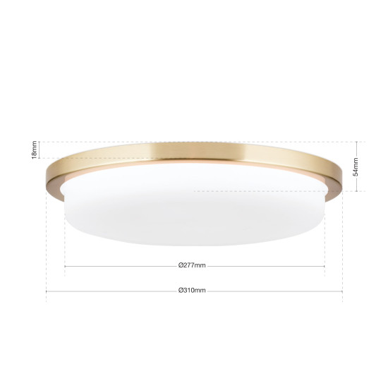 Orion Lerox csiszolt sárgaréz-opál LED mennyezeti lámpa (ORI-DL 7-669/30_B_BR) LED 1 izzós IP20