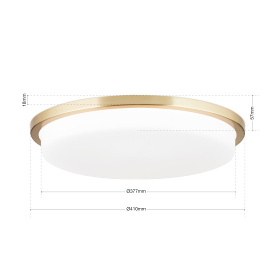 Orion Lerox csiszolt sárgaréz-opál LED mennyezeti lámpa (ORI-DL 7-670/40_B_BR) LED 1 izzós IP20