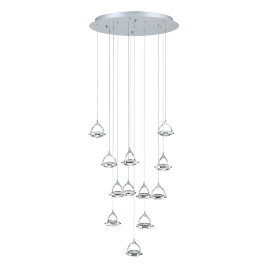 Orion Moon króm-átlátszó LED függesztett lámpa (ORI-DLU 1738/12_CHR) LED 12 izzós IP20