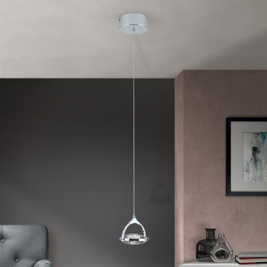 Orion Moon króm-átlátszó LED függesztett lámpa (ORI-HL 6-1710/1_CHR) LED 1 izzós IP20