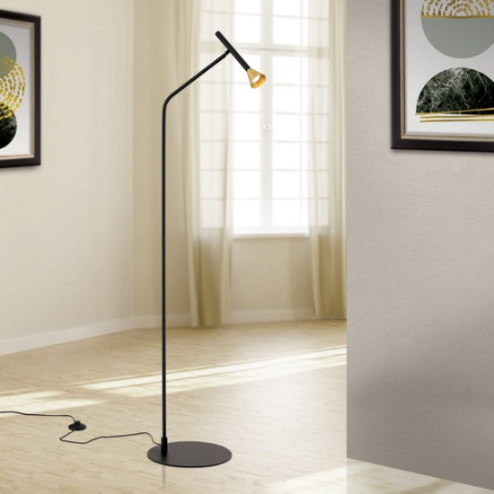 Orion Odeon fekete-sárgaréz LED állólámpa (ORI-Stl 12-1286) LED 1 izzós IP20
