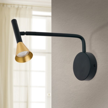 Orion Odeon fekete-sárgaréz LED falikar (ORI-WA 2-1468) LED 1 izzós IP20