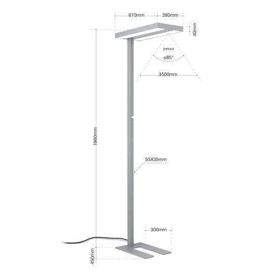 Orion Office titán LED állólámpa (ORI-Stl 12-1183) LED 2 izzós IP20
