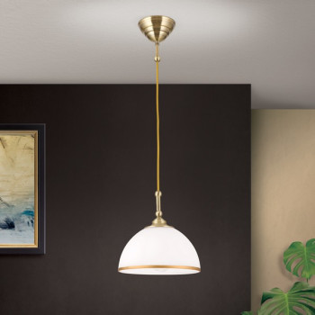 Orion Old Lamp sárgaréz-opál függesztett lámpa (ORI-HL 6-1808/1) E27 1 izzós IP20