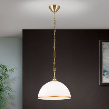 Orion Old Lamp sárgaréz-opál függesztett lámpa (ORI-HL 6-1809/1) E27 1 izzós IP20