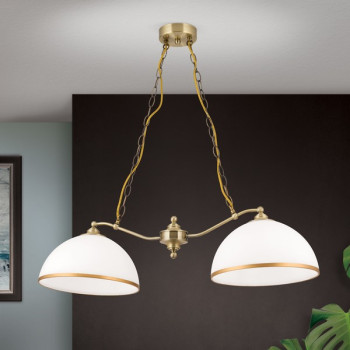 Orion Old Lamp sárgaréz-opál függesztett lámpa (ORI-HL 6-1810/2) E27 2 izzós IP20