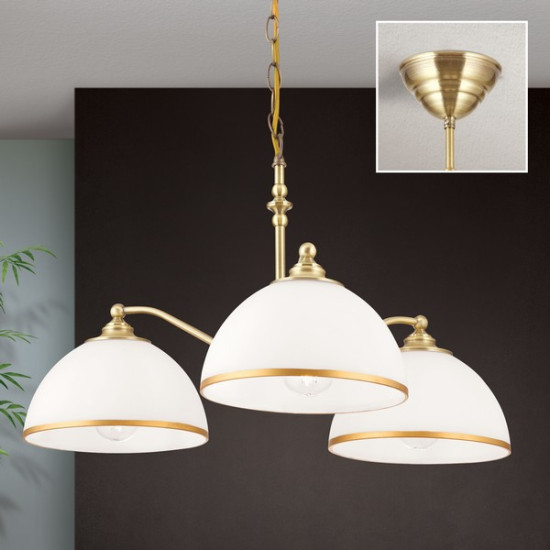 Orion Old Lamp sárgaréz-opál csillár (ORI-LU 1838/3) E27 3 izzós IP20