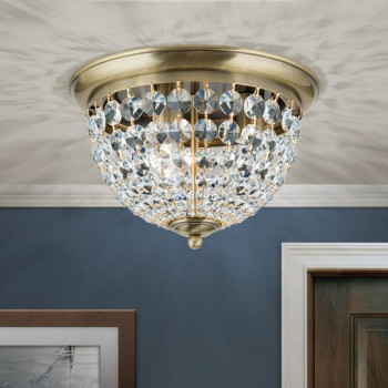 Orion Plafond sárgaréz-átlátszó mennyezeti lámpa (ORI-DLU 1840/35_BR) E27 3 izzós IP20