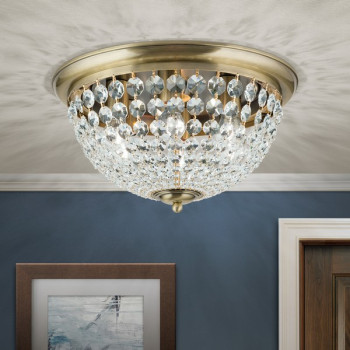 Orion Plafond sárgaréz-átlátszó mennyezeti lámpa (ORI-DLU 1840/47_BR) E27 6 izzós IP20