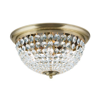 Orion Plafond sárgaréz-átlátszó mennyezeti lámpa (ORI-DLU 1840/47_BR) E27 6 izzós IP20