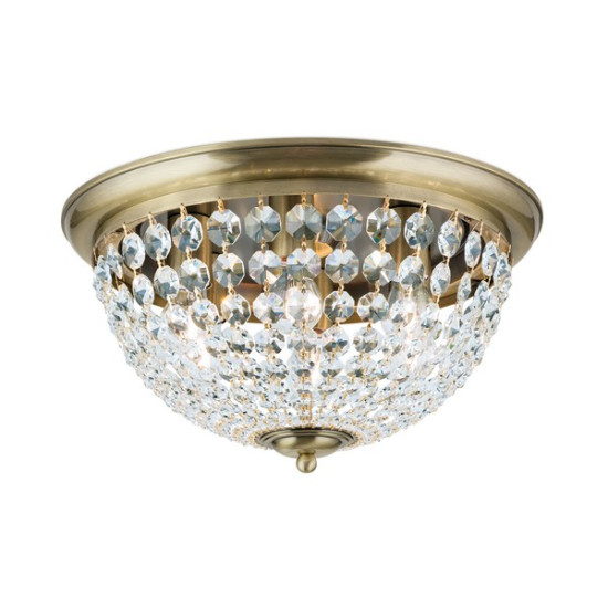 Orion Plafond sárgaréz-átlátszó mennyezeti lámpa (ORI-DLU 1840/47_BR) E27 6 izzós IP20