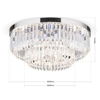 Orion Prism króm-átlátszó LED mennyezeti lámpa (ORI-DL 7-666/55_CHR) LED 1 izzós IP20