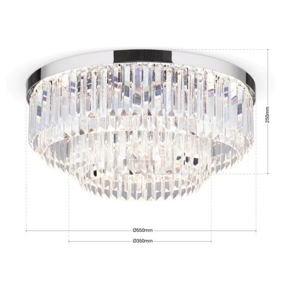 Orion Prism króm-átlátszó LED mennyezeti lámpa (ORI-DL 7-666/55_CHR) LED 1 izzós IP20