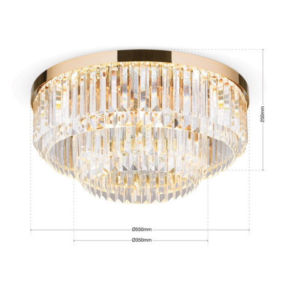 Orion Prism arany-átlátszó LED mennyezeti lámpa (ORI-DL 7-666/55_GO) LED 1 izzós IP20