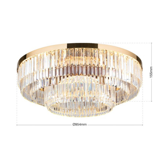 Orion Prism arany-átlátszó LED mennyezeti lámpa (ORI-DL 7-666/95_GO) LED 1 izzós IP20