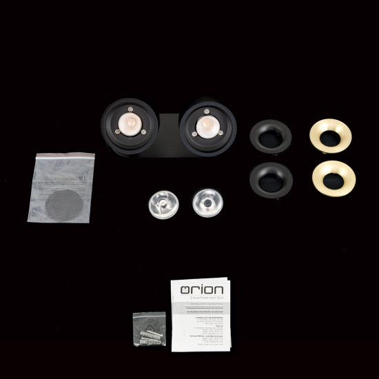 Orion Specter fekete LED mennyezeti spotlámpa (ORI-Str 10-602/2_BL) LED 2 izzós IP20