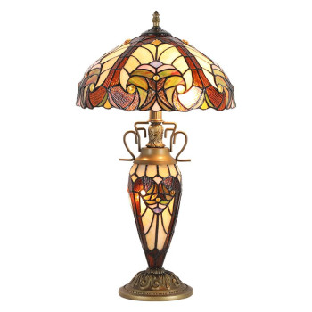 Prezent Tiffany színes Tiffany asztali lámpa (PRE-1702) E27/E14 3 izzós IP20