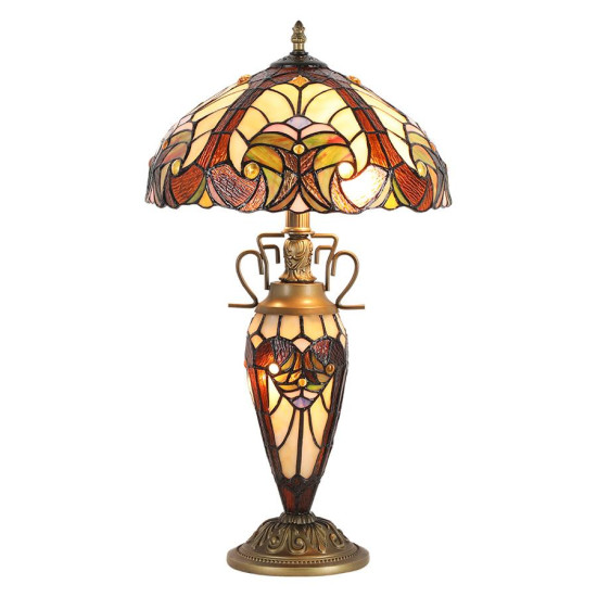 Prezent Tiffany színes Tiffany asztali lámpa (PRE-1702) E27/E14 3 izzós IP20