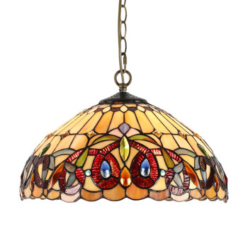 Prezent Tiffany színes függesztett Tiffany lámpa (PRE-1704) E27 2 izzós IP20