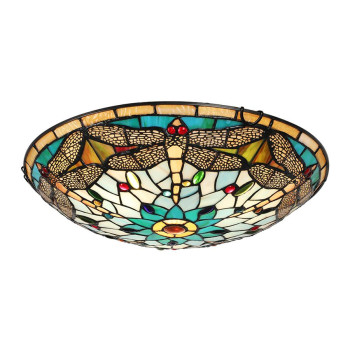 Prezent Tiffany színes mennyezeti Tiffany lámpa (PRE-1714) E27 3 izzós IP20