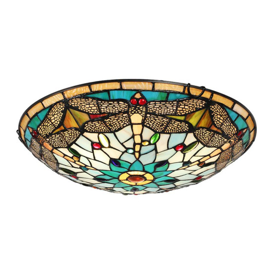 Prezent Tiffany színes mennyezeti Tiffany lámpa (PRE-1714) E27 3 izzós IP20