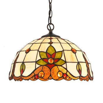 Prezent Tiffany színes függesztett Tiffany lámpa (PRE-220) E27 2 izzós IP20