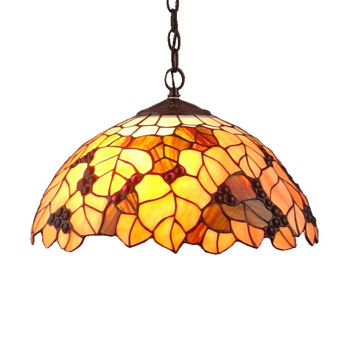 Prezent Tiffany színes függesztett Tiffany lámpa (PRE-59) E27 2 izzós IP20