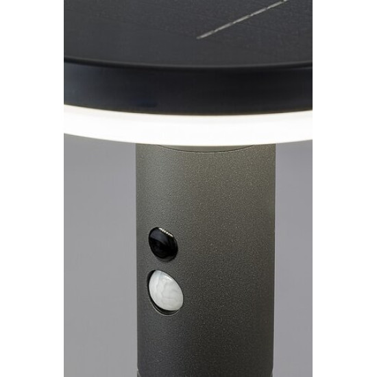 Rábalux Alaska antracit-fehér LED kültéri napelemes mozgásérzékelős állólámpa (RAB-77018) LED 1 izzós IP44
