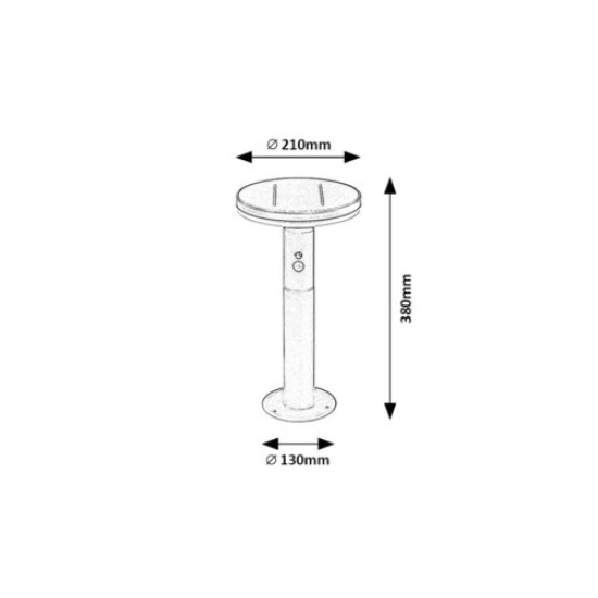 Rábalux Alaska antracit-fehér LED kültéri napelemes mozgásérzékelős állólámpa (RAB-77018) LED 1 izzós IP44