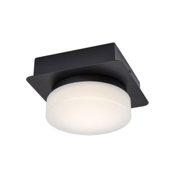 Rábalux Attichus matt fekete-fehér LED fürdőszobai mennyezeti lámpa (RAB-75001) LED 1 izzós IP44