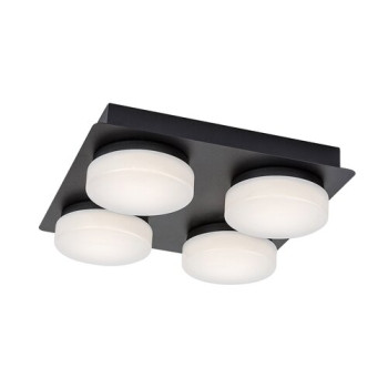 Rábalux Attichus matt fekete-fehér LED fürdőszobai mennyezeti lámpa (RAB-75004) LED 1 izzós IP44