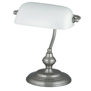Rábalux Bank matt króm-fehér asztali lámpa (RAB-4037) E27 1 izzós IP20