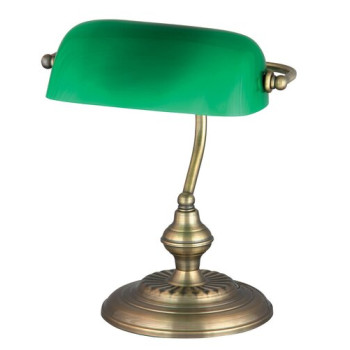 Rábalux Bank  bronz-zöld asztali lámpa (RAB-4038) E27 1 izzós IP20
