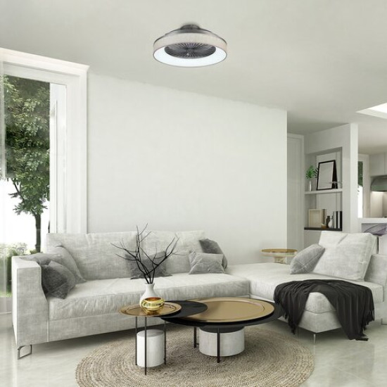 Rábalux Benicio szürke-fehér LED ventilátor lámpa (RAB-5420) LED 1 izzós IP20
