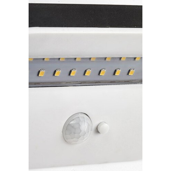 Rábalux Brezno fekete-fehér LED kültéri napelemes mozgásérzékelős fali lámpa (RAB-77006) LED 1 izzós IP44