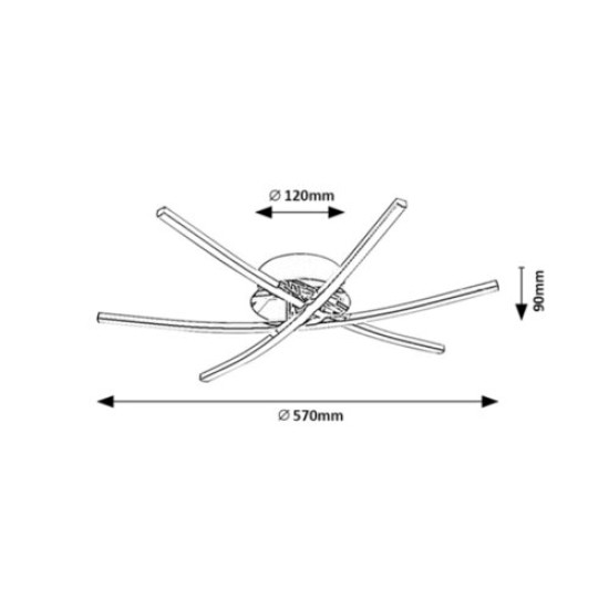 Rábalux Cyclone króm-fehér LED mennyezeti lámpa (RAB-4606) LED 1 izzós IP20