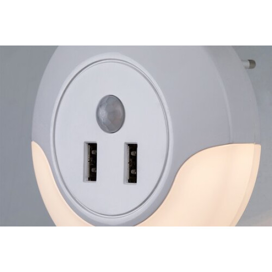 Rábalux Dembo fehér LED mogásérzékelős konnektorba dugható lámpa (RAB-76012) LED 1 izzós IP20