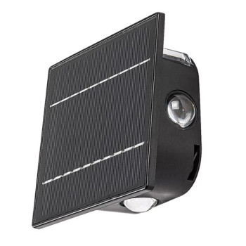 Rábalux Emmen fekete LED kültéri napelemes fali lámpa (RAB-77034) LED 1 izzós IP54