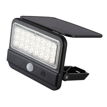 Rábalux Flaxton fekete LED kültéri napelemes mozgásérzékelős fali lámpa (RAB-77040) LED 1 izzós IP54