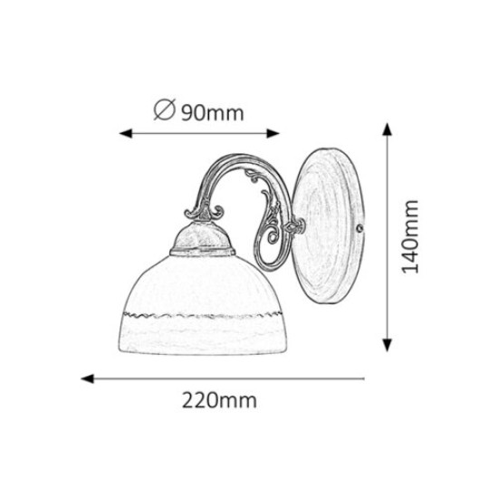 Rábalux Flossi bronz-fehér falikar (RAB-8811) E27 1 izzós IP20