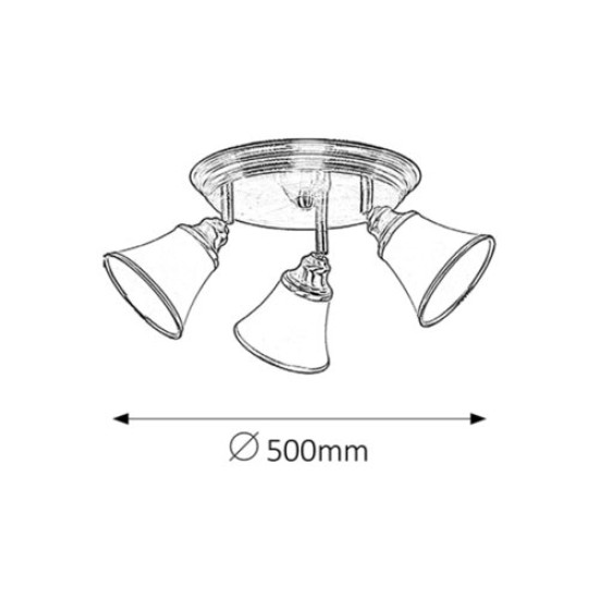 Rábalux Grando bronz-fehér mennyezeti spotlámpa (RAB-6548) E14 3 izzós IP20