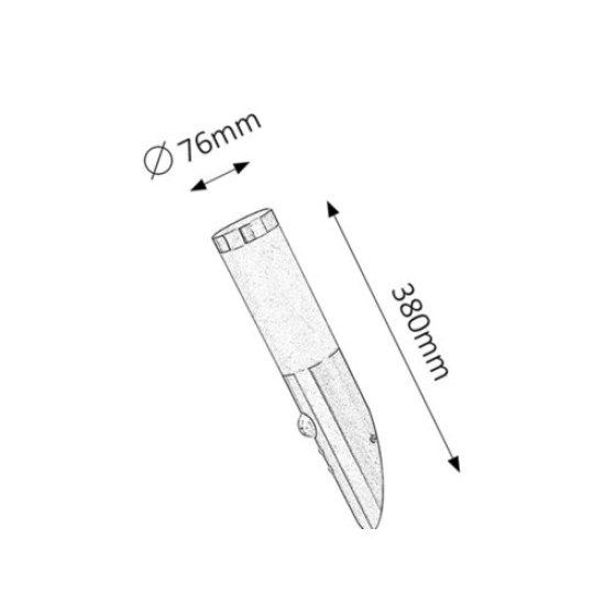 Rábalux Inox torch matt króm-fehér kültéri mozgásérzékelős falikar (RAB-8266) E27 1 izzós IP44