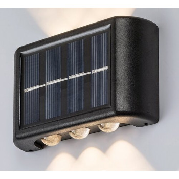 Rábalux Kangton fekete LED kültéri napelemes fali lámpa (RAB-77024) LED 1 izzós IP44